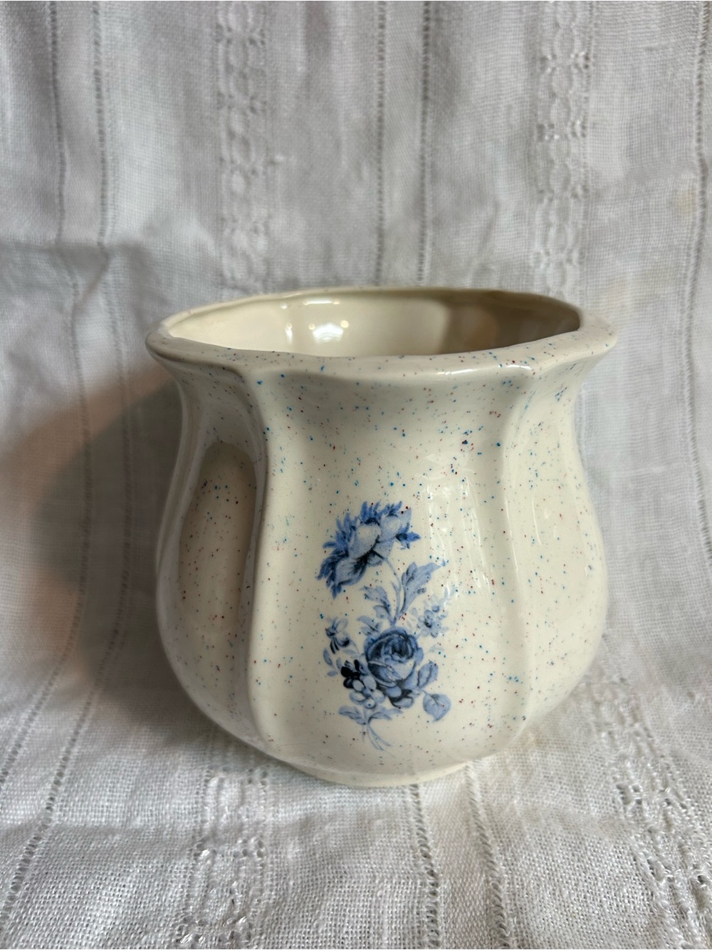 Pfaltzgraff Poetry Pattern Fluted Ceramic Canister/Vase